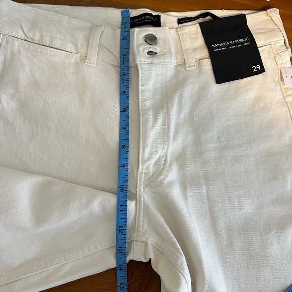 Banana Republic High Rise Wide Leg Cream Off White Crop Jean Womens 29 NWT - Picture 9 of 9